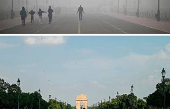 La ciudad, con 30 millones de habitantes se enfrenta cada invierno a picos de contaminación provocados por el humo de las fábricas, el tráfico y las quemas agrícolas estacionales. Foto AFP.