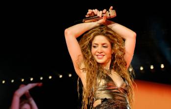 Shakira durante su presentación en Río de Janeiro, Brasil. El primer concierto de su gira Las Mujeres Ya No Lloran World Tour. FOTO: Getty