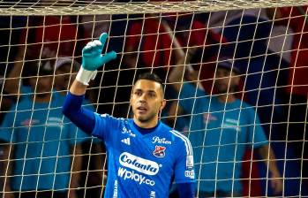 El arquero del DIM, Éder Chaux, fue la figura del Medellín en el partido de ida que se jugó el miércoles pasado en Argentina. FOTO: EL COLOMBIANO