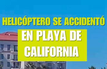 Impactante accidente de helicóptero en playa de California