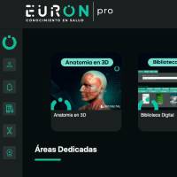 Interfaz de la aplicación EurON Pro, que integra recursos digitales para la educación médica continua. FOTO cortesía Grupo Eurofarma