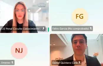 En la audiencia de este 20 de mayo Daniel Quintero no apareció en cámara dentro de la audiencia, como sí lo hizo en la anterior. FOTO: IMAGEN TOMADA DE VIDEO