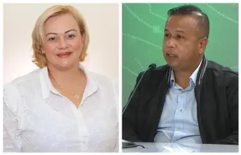 A la izquierda, la alcaldesa de Sopetrán, Tatiana Alexandra Carballo Hoyos. a la derecha, el exalcalde de Uramita, Jesús María Rúa Arias. FOTO: imagen tomada de redes