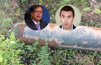 Esta es la bomba encontrada en zona rural de Ipiales, sobre la cual hay sospechas de que fue lanzada desde Ecuador. Foto: cortesía