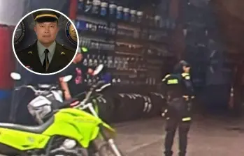 El subintendente Gabriel Antonio Bohórquez Holguín, de 37 años, fue baleado en esta serviteca ubicada en la zona urbana de Caucasia. FOTOS: CORTESÍA