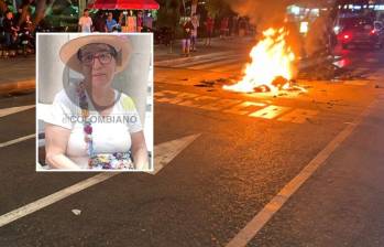 A Gloria Agudelo, de 70 años, la arrollaron dos adolescentes en moto, a quienes les quemaron el vehículo. FOTO: CORTESÍA