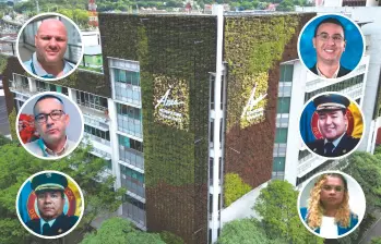 Estos son algunos de los presuntos implicados por la presunta corrupción entre el Área Metropolitana y los bomberos de Itagüí. Primera columna, de arriba a abajo: Miguel Quintero (hermano del exalcalde Daniel Quintero), Álvaro Villada (exsubdirector financiero Área Metropolitana) y Elkin González (exjefe de Bomberos de Itagüí). Segunda columna, de arriba a abajo: Juan David Palacio (exdirector Área Metropolitana), Misael Cadavid (exgerente de Bomberos Itagüí) y María Yaneth Rúa (profesional Área Metropolitana). A Quintero y Villada no los han llamado, pero los mencionan testigos. FOTOS: Cortesía