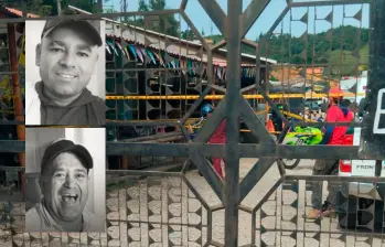 Dentro de este parqueadero fueron asesinados Juan David Marín Escobar (arriba), de 48 años, y de William Hernán Serna Giraldo (abajo), de 62. FOTOS: CORTESÍA