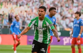 Juan Camilo Hernández, una de las figuras del Real Betis. FOTO X-BETIS