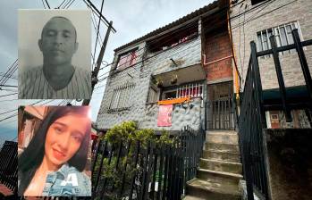 A Jhon Alexánder Londoño Londoño (arriba), de 41 años, lo buscan las autoridades por el feminicidio de su expareja Shenaly Camila Suárez Villa, de 36. dentro de esta vivienda en el barrio Doce de Octubre. FOTOS: CORTESÍA