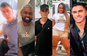 Estos cinco influenciadores estuvieron directamente vinculados con Medellín o algún municipio antoqueño y fueron capturados. De izq. a der.: Juan Diego Gutiérrez Quiceno (Juancito), Kevin Andrés Tobías (Kevin Thobías), William Eliud Camacho Domínguez (El Willpro), Ceci Yulieth Pino Restrepo (Linda Caramelo o Linda R21) y Krishan Agarwal (Orion Deep). FOTOS: REDES SOCIALES