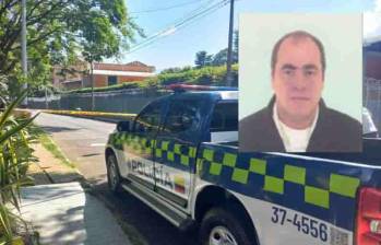 Luis Alfredo Quintero Pérez (detalle), de 63 años, apareció muerto en la mañana de este lunes en la entrada de un colegio del barrio El Velódromo, en la comuna 11 (Laureles-Estadio). FOTOS: MAURICIO PALACIO Y CORTESÍA