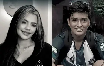 Salomé Vargas Arango (izq.), de 18 años, falleció en un accidente de tránsito en la vía Las Palmas por una aparente imprudencia de un peatón. Matías Ramírez Vargas (der.), de 13 años, murió en el choque con otro jugador en un partido de fútbol. FOTOS: CORTESÍA