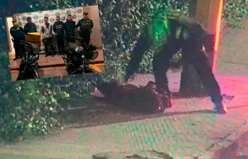 Los cuatro capturados por un hurto en El Poblado son investigados para establecer si participaron en otros hechos delictivos. FOTO: CORTESÍA POLICÍA METROPOLITANA Y SECRETARÍA DE SEGURIDAD DE MEDELLÍN