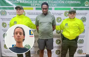 Stracey Diámin Karim Agata (principal) provenía de la isla de Curazao, en el Caribe, y fue capturado por un hecho que vincularía a una menor de 14 años que estaría siendo explotada sexualmente. En este caso también se logró la detención de Alexánder Sánchez García (detalle). FOTOS: CORTESÍA
