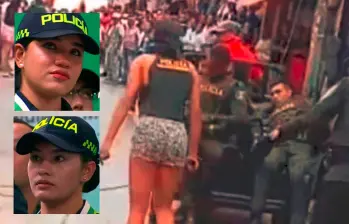 Las patrulleras Valentina Meza Carranza (arriba) y Yessica Guidao Roldán (abajo) fueron las dos uniformadas que emplijamadas, se pusieron su chaleco de la Policía y defendieron a sus compañeros del ataque del Clan del Golfo en Remedios el pasado 25 de abril en Remedios. FOTOS: CORTESÍA