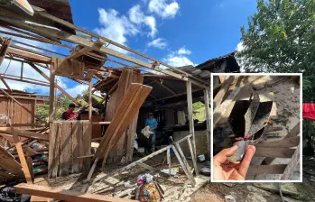 Uno de los ataques más graves con artefactos explosivos lanzados ocurrió el 3 de diciembre del año pasado en Remedios, Antioquia, dejando a una mujer y a sus hijos fallecidos. FOTO. CORTESÍA