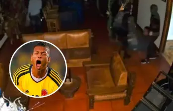 Fredy Guarín hizo la denuncia a través de las redes sociales del millonario hurto a su vivienda en Llanogrande, Rionegro. En la imagen se ve cómo los delincuentes cargan al mayordomo agredido. FOTOS: JUAN ANTONIO SÁNCHEZ E INSTAGRAM @FGUARIN13