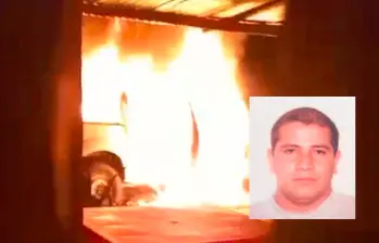 Durante la asonada en el corregimiento La Danta, de Sonsón, hubo quema de varios vehículos y hasta bloqueos en la autopista Medellín-Bogotá, entre Río Claro y Doradal en una aparente defensa de alias Don Hugo (detalle). FOTO CAPTURA DE VIDEO