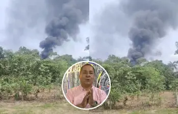 Carlos Julio Valderrama (detalle) registró el accidente de la aeronave Hércules siniestrada en Puerto Leguízamo y relató los momentos vividos. FOTOS: CORTESÍA Y TOMADA DE REDES SOCIALES