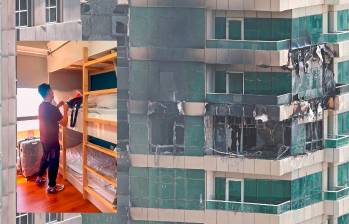 El edificio Tiger Tower fue construido entre 2005 y 2010 por Emmar Properties, la misma que construyó el Burj Khalifa. Las alarmas contra incendios no funcionaron. FOTO AFP