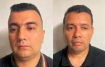 El exsubintendente Luis Fernando Bustamante Santa (izq.) y el expatrullero Wilmer Antúnez Moreno (der.) recibieron su condena por el delito de concusión y privación ilegal de la libertad. FOTOS: CORTESÍA