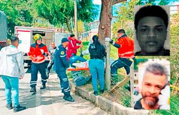 Kevin Yovany Mosquera Ríos (detalle arriba), de 20 años, fue condenado por el asesinato de Óscar Darío Posso Graciano (detalle abajo), de 48 años, ocurrido el 14 de agosto de 2023 en el sector de Pajarito, en el corregimiento de San Cristóbal. FOTOS: Cortesía