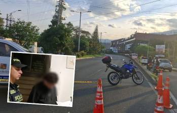 Por la balacera que se presentó en la avenida Regional, entre Sabaneta y Envigado, fue capturado Brian Steven González Atehortúa (detalle), de 23 años. Por estos hechos también se encuentra aprehendido un adolescente de 17 años, quien resultó herido. FOTOS: CORTESÍA