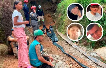 Dentro de la mina Las Delicias, en la zona rural del municipio de Segovia, fallecieron Luis Arnoldo Varela Maldonado, James Yesid Córdoba Flórez, Yilmar Velásquez Rojas y Juan Carlos Balvuenas. FOTOS: CORTESÍA