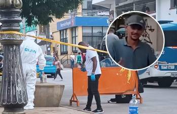 En pleno parque principal de Andes asesinaron a Jhon Fredy Zapata Mosquera, más conocido como “Manguito”. En el ataque resultaron tres personas lesionadas. FOTOS: CORTESÍA CONEXIÓN SUR