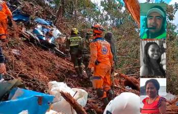 Para ubicar el cuerpo del piloto Santiago Montoya (arriba) y los restos faltantes de Raquel Palacios (medio) y Miguelina García (abajo), 25 unidades de las diferentes autoridades se encuentran en la zona como parte de una labor humanitaria. FOTOS: CORTESÍA