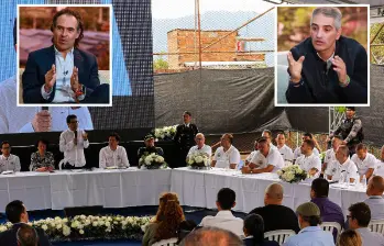 El alcalde de Medellín, Federico Gutiérrez, y el gobernador de Antioquia, Andrés Julián Rendón, aseguraron que esta decisión era un avance para entregarle el país a la criminalidad. FOTOS: MANUEL SALDARRIAGA