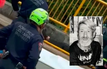 Personal del Cuerpo de Bomberos de Envigado ayudaron con la recuperación del cuerpo de Gustavo Alberto Tamayo, de 45 años, quien era conocido en Envigado como Peio Neio.