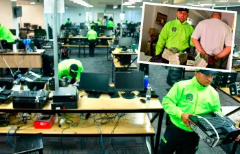 Las autoridades desmantelaron el call center que tenían instalado para contactar a las víctimas y hacerle la oferta para que invirtieran sus recursos a cambio de millonarias rentabilidades que nunca llegaban. FOTO: CORTESÍA