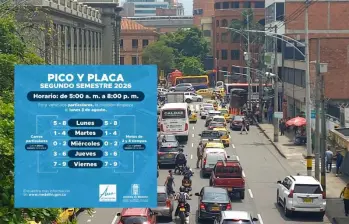Con esta rotación para carros y motos particulares inició el pico y placa para el segundo semestre de este año. Esta semana las sanciones serán pedagógicas. FOTO: SINDY VALLE CASTRO