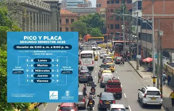 Con esta rotación para carros y motos particulares inició el pico y placa para el segundo semestre de este año. Esta semana las sanciones serán pedagógicas. FOTO: SINDY VALLE CASTRO