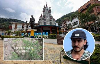 Una fosa común hallada a pocos metros del río San Andrés, en la vereda Guayabal, sería clave en la investigación para esclarecer el crimen del ingeniero Andrés Camilo Peláez Yepes en San Andrés de Cuerquia. FOTOS: MANUEL SALDARRIAGA Y CORTESÍA TELEMEDELLÍN
