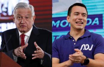 El presidente de México, Andrés Manuel López Obrador, y el mandatario de Ecuador, Daniel Noboa. FOTO: COLPRENSA Y REDES SOCIALES