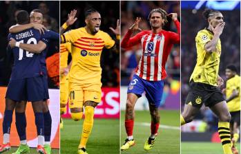 Ousmane Dembélé, Raphinha, Rodrigo de Paul y Haller, los protagonistas de cada equipo. FOTO: CUENTA DE X @PSG_inside, @Barcelona, @Atleti, @BVB