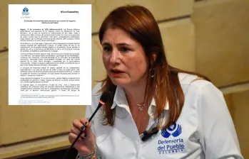 La defensora del Pueblo, Iris Marín Ortiz. FOTO: Colprensa.
