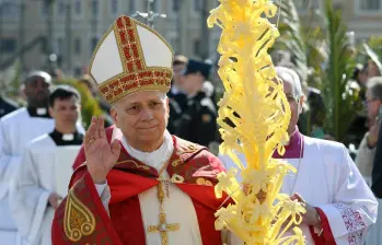 Conmemoración del ingreso del Señor a Jerusalén en la celebración de la misa del Domingo de Ramos. FOTO: Vatican Media