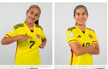 Isabella Díaz y Mariana Silva, dos joyas que brillan con Colombia en el Sudamericano Sub-17