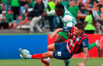 Kevin Viveros fue el autor del gol con el que Nacional venció 1-0 a Bahía. FOTO MANUEL SALDARRIAGA