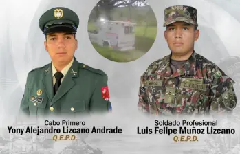 El ataque ocurrió en la vereda El Quebradón, en Algeciras, Huila, cuando militares se desplazaban para verificar un artefacto sospechoso ubicado sobre la vía. FOTO: Mindefensa, redes socuales. 