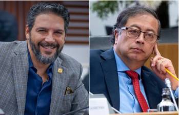 El representante a la Cámara avalado por el Pacto Histórico, Agmeth Escaf y el presidente de la república Gustavo Petro. FOTO: REDES SOCIALES AGMETH ESCAF Y GETTY