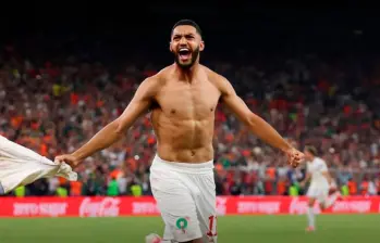 El futbolista marroquí Ismael Saibari anotó el gol definitivo de la tanda de penaltis ante Países Bajos. Foto: tomada del x de @FifaWorldCup
