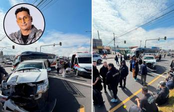 Imágenes del choque que sufrió Hebert Vargas y su equipo en carreteras ecuatorianas. FOTOS Colprensa