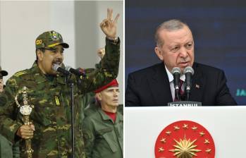 A la izquierda, Nicolás Maduro; derecha, Recep Tayyip Erdogan. Foto: AFP.
