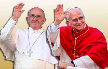 Francisco (izq.) fue el primer Papa latinoamericano y el primero perteneciente a la Compañía de Jesús en la historia de la Iglesia católica. Mientras tanto, León XIV (der.) es el primer Papa nacido en Estados Unidos y nacionalizado peruano, con una trayectoria misionera en América Latina que ha marcado el inicio de su pontificado. FOTOS Getty