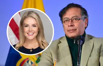 Karoline Leavitt, portavoz de la Administración Trump y el presidente de Colombia, Gustavo Petro, en medio de la fuerte relación diplomática. FOTO: Tomada de redes sociales @PressSec y Presidencia de Colombia